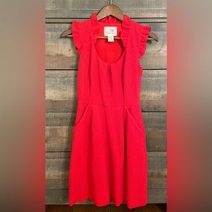 Red Anthropologie Tabitha Dress Size 2